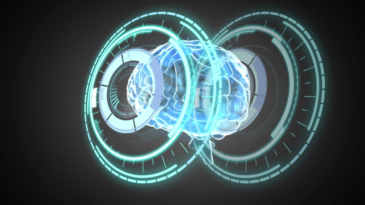 스 스캔, 인간 뇌 및 데이터 처리의 애니메이션