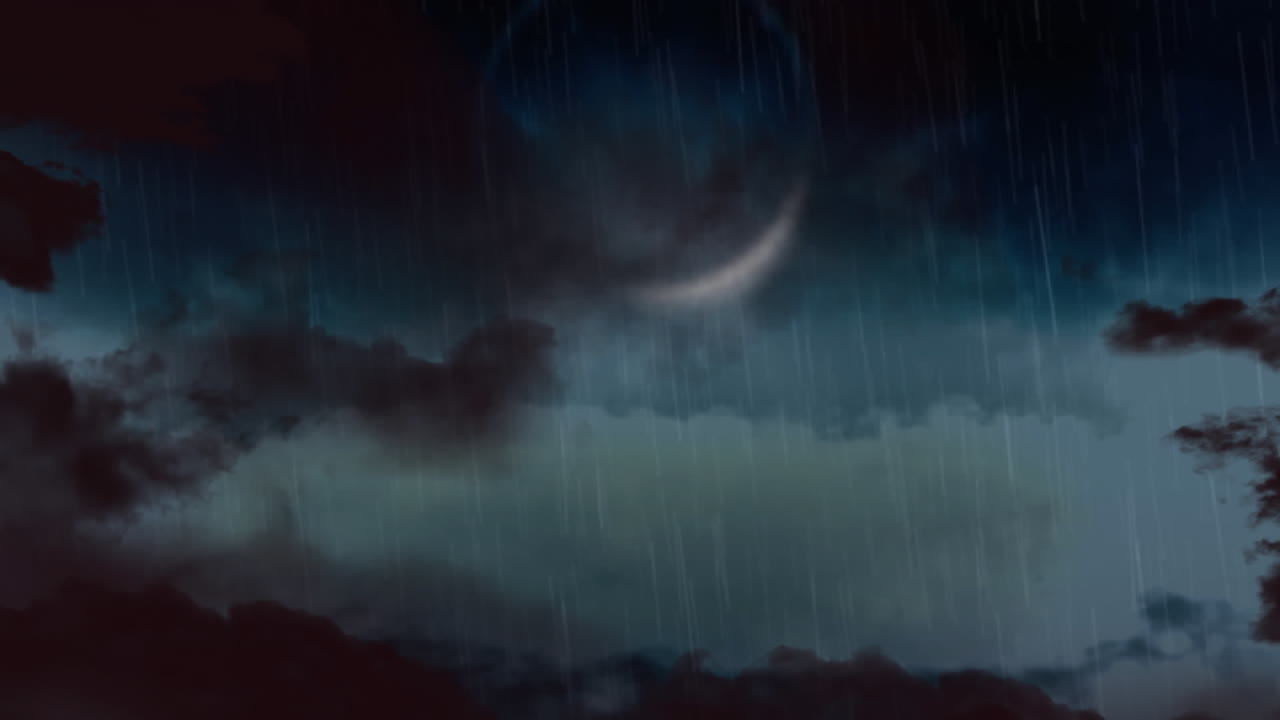 비가 내리는 밤하늘