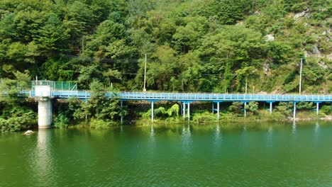 una pista para bicicletas al lado del río verde