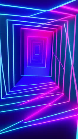 neon lights creating futuristic tunnel with vibrant blue and pink hues