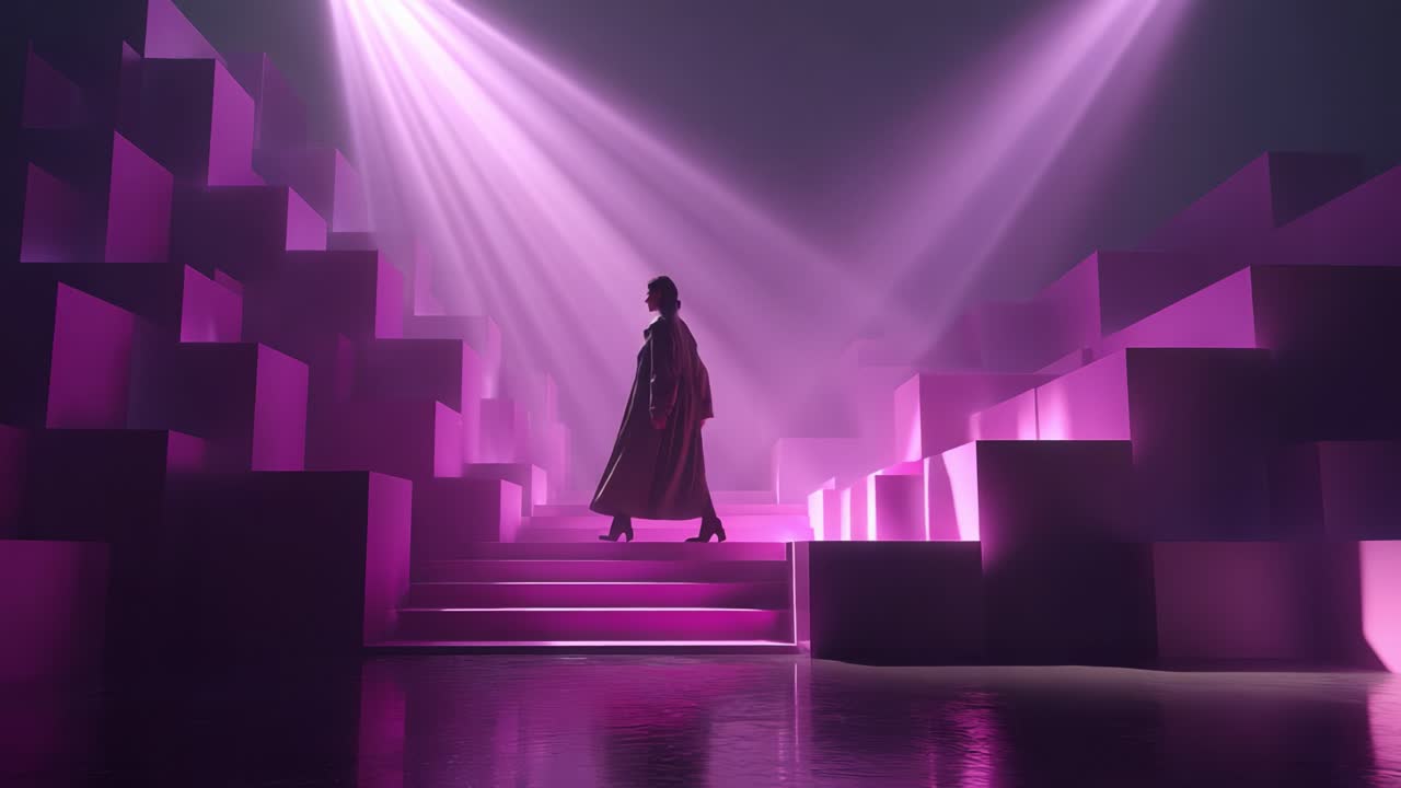 Silhouette on Purple Stage