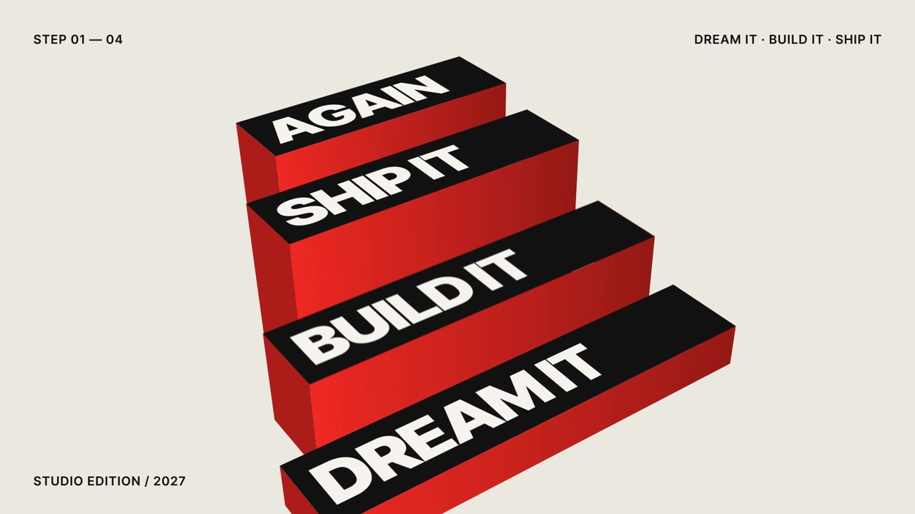 Animated 3D Blocks Displaying Business Development Steps