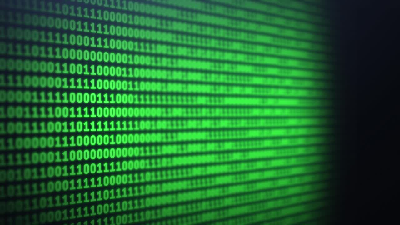 desdibujar el código binario en el fondo de la pantalla del ordenador