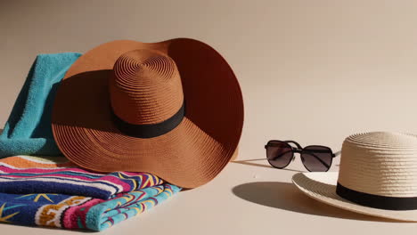 beach accessories and towels