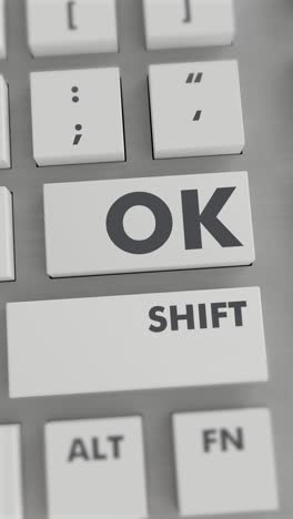 ok button pressing on keyboard vertical video