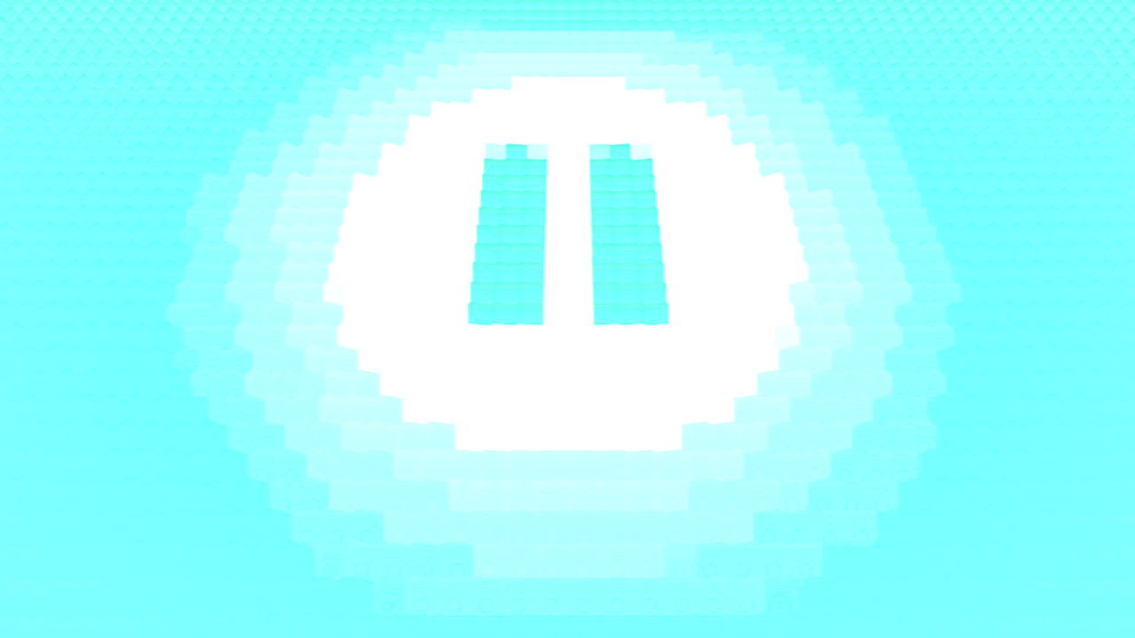 Pixel Art Stairs in Cyan Gradient Background