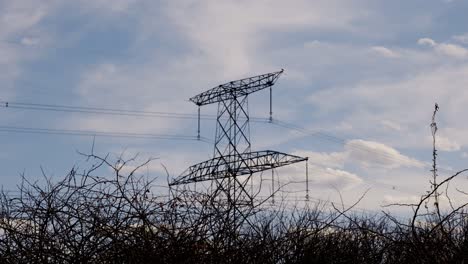 electricity pylons and power lines transmission tower