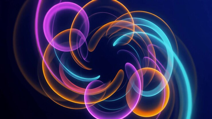Loop de Fundo Abstrato Dinâmico com Linhas de Néon Rodopiantes