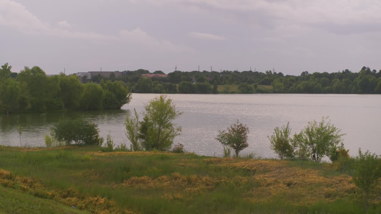 Scenic Aerial View of Brays Bayou with Dense Greenery in Southwest Houston