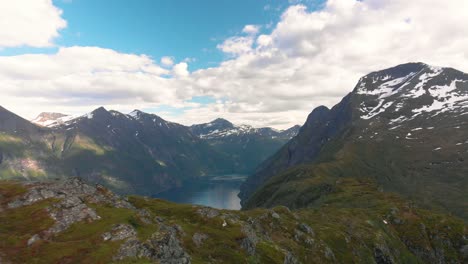 Drone-shot-of-a-norwegian-fjord-in-4K