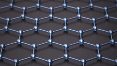 nanoestructura del átomo de grafeno animación en bucle. nanotubo en forma de panal. concepto nanotecnología y ciencias animación 3d