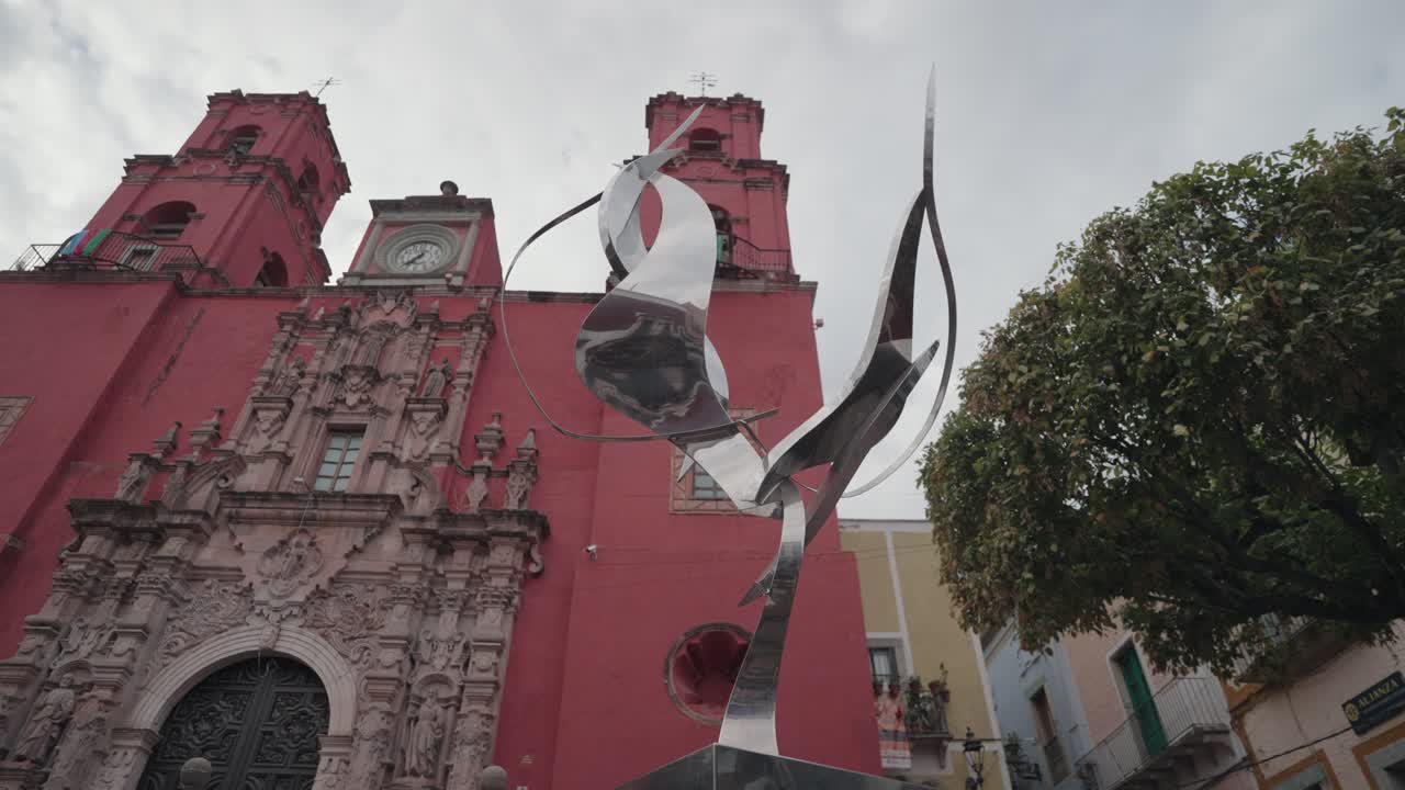 Church and Sculpture in a Historic Town