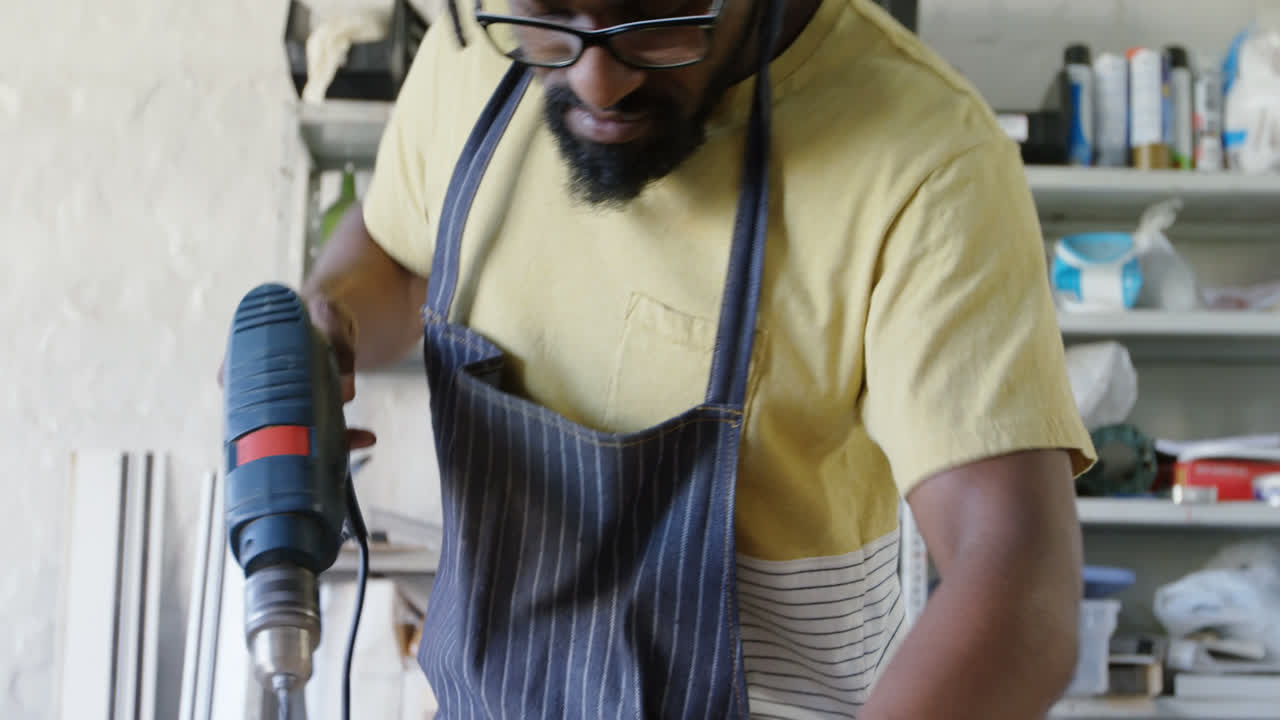 Carpenter using drill machine 4k