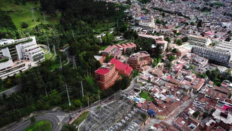aerial view of residential area in the city of bogota, colombia