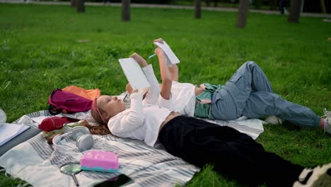 children studying outdoors