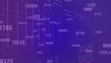 Animation-of-changing-numbers-over-multiple-graphs-and-trading-board-against-blue-background