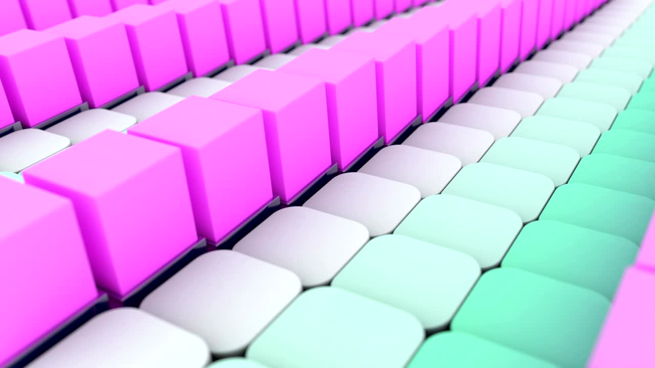 renderización 3d abstracta con cubos, fondo animado con formas geométricas en movimiento. video 4k sin costuras.