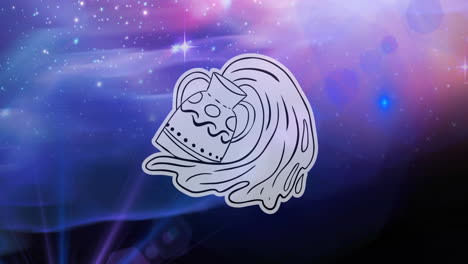 composición del signo estelar de acuario sobre el cielo azul estrellado