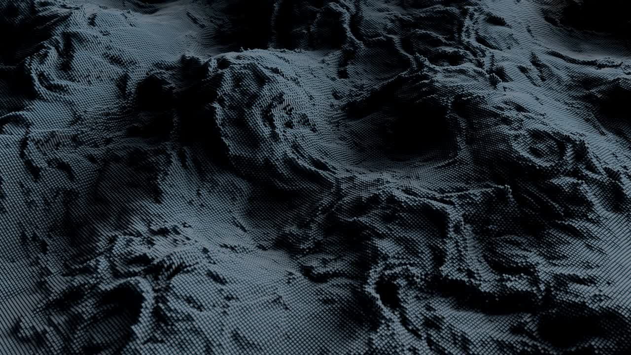 Tumma ja minimalistinen abstrakti kuutiotopografia.