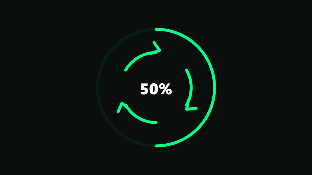 Digital Loading Progress Circle with Percentage Counter