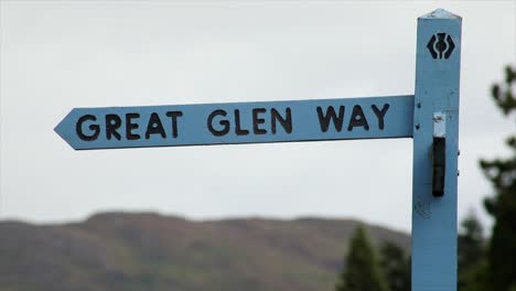 great glen way signpost, fort augustus, scotland