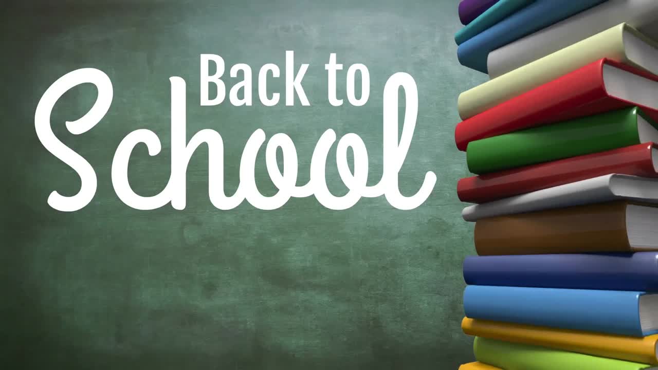 학교로 돌아가는 디지털 생성 비디오 4k