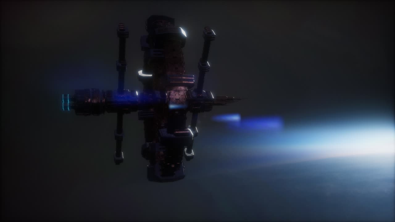 Earth and Spacecraft. space ship over the earth