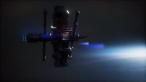 earth and spacecraft. space ship over the earth