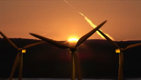 wind turbines moving