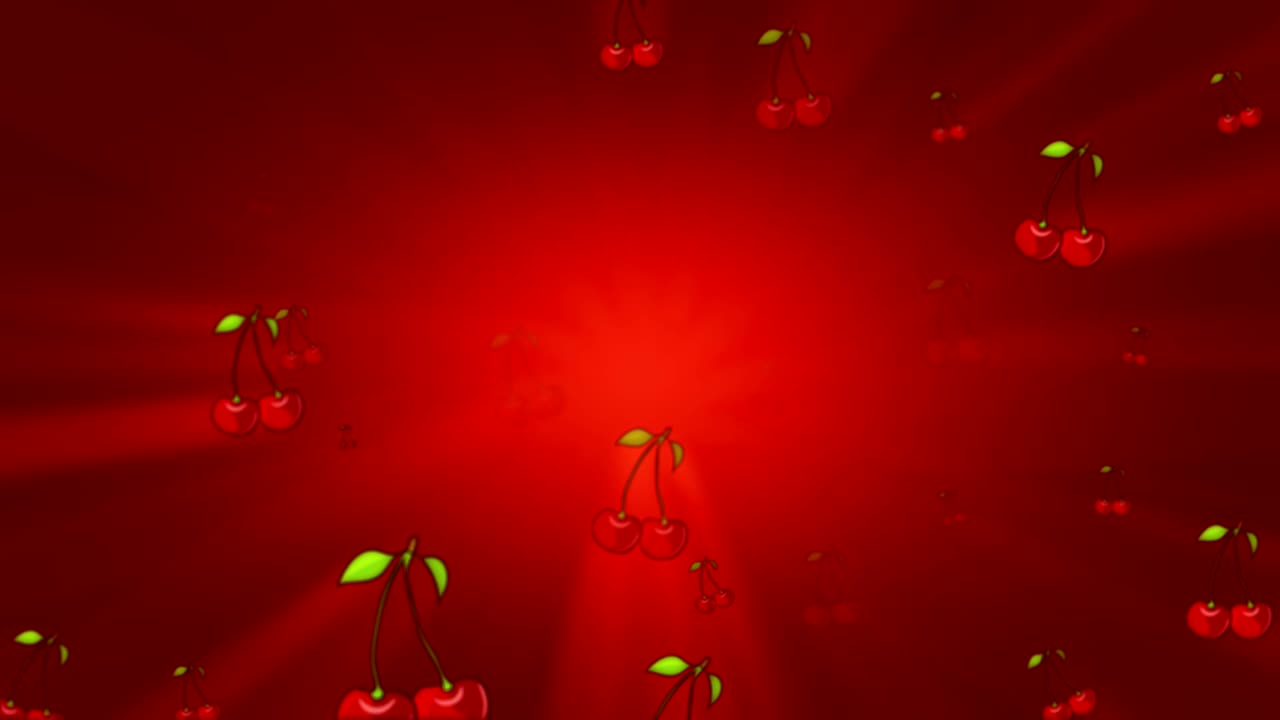 은 배경에서 부드럽게 움직이는 생생한 체리 3d 루프 애니메이션