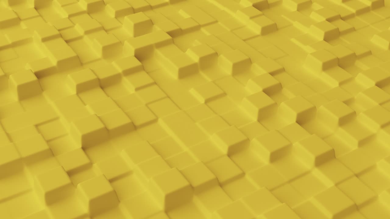 fondo abstracto con cuadrados lisos de cuadrícula amarilla. superficie de estructura celular. plantilla de fondo moderna para documentos, informes y presentaciones. animación 3d de bucle sin costuras de 4k