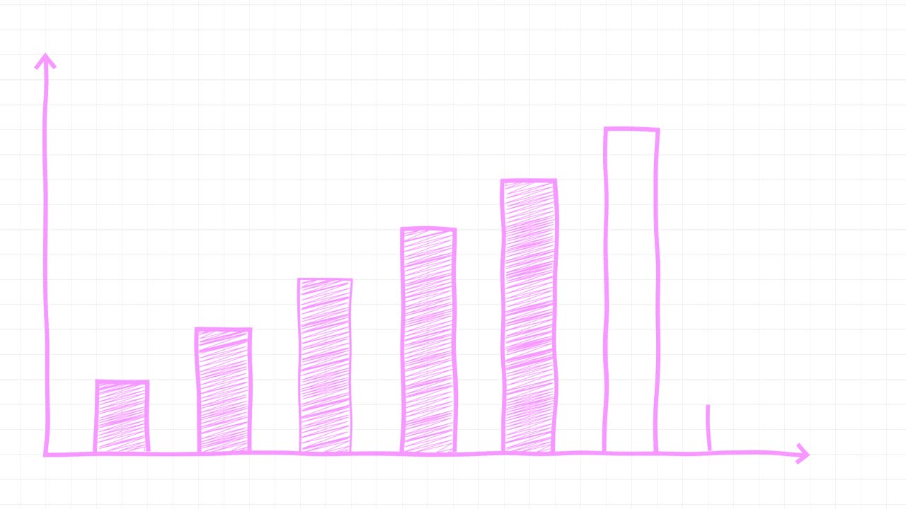 Hand drawn graph infographics chart pink