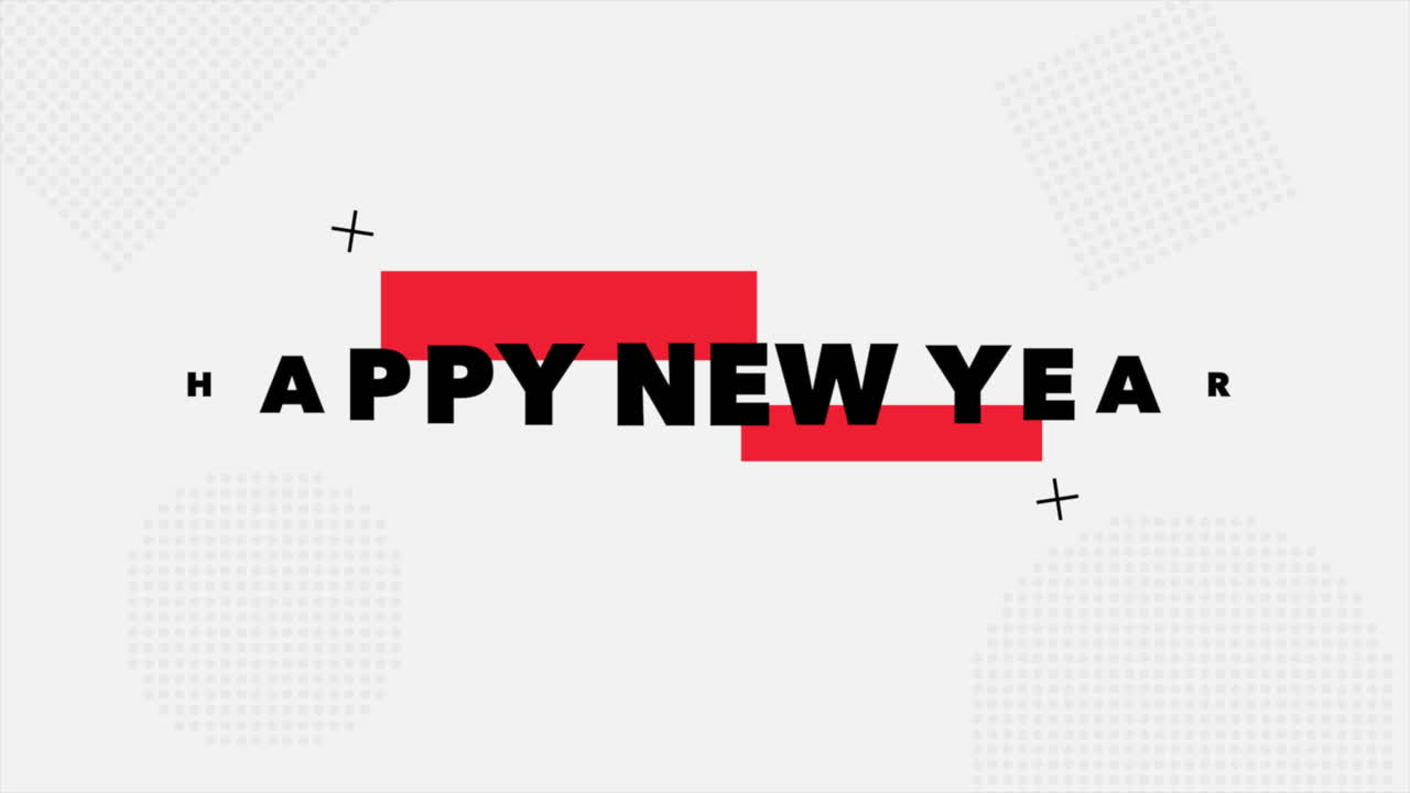 Buon Anno Nuovo con linee rosse su gradiente moderno bianco