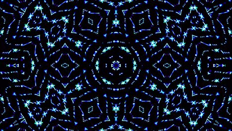 onda de luz puntos abstractos conjunto de color azul caleidoscopio fondo negro