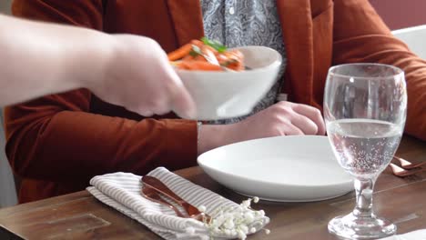 Garnished-Orange-Pasta-Noodles-Served-In-Fine-Dining-Restaurant