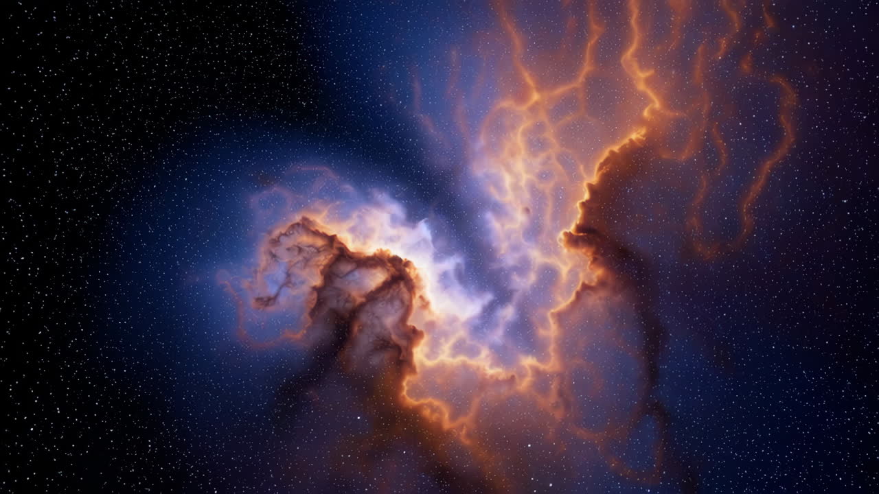 Fiery Spiral Nebula in Deep Space