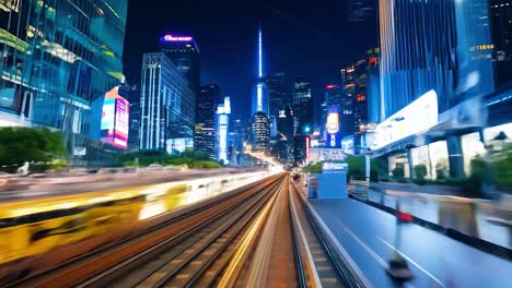 time-lapse footage of a busy city street at night