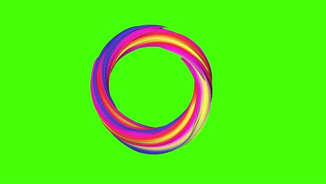 abstract colorful 3d shape animation on green screen chroma key, graphic design element