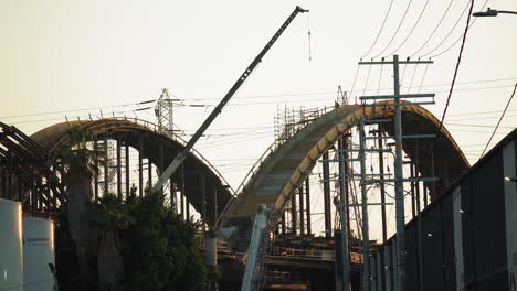 downtown la skyline from the 6th st bridge