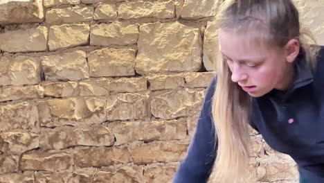 girl working at the stables