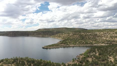 lake in the southwest four corners area of new mexico and colorado doing an aerial dolly pt