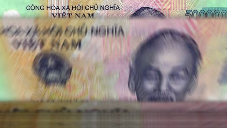 máquina de conteo de dinero de dong de vietnam en bucle hacia abajo