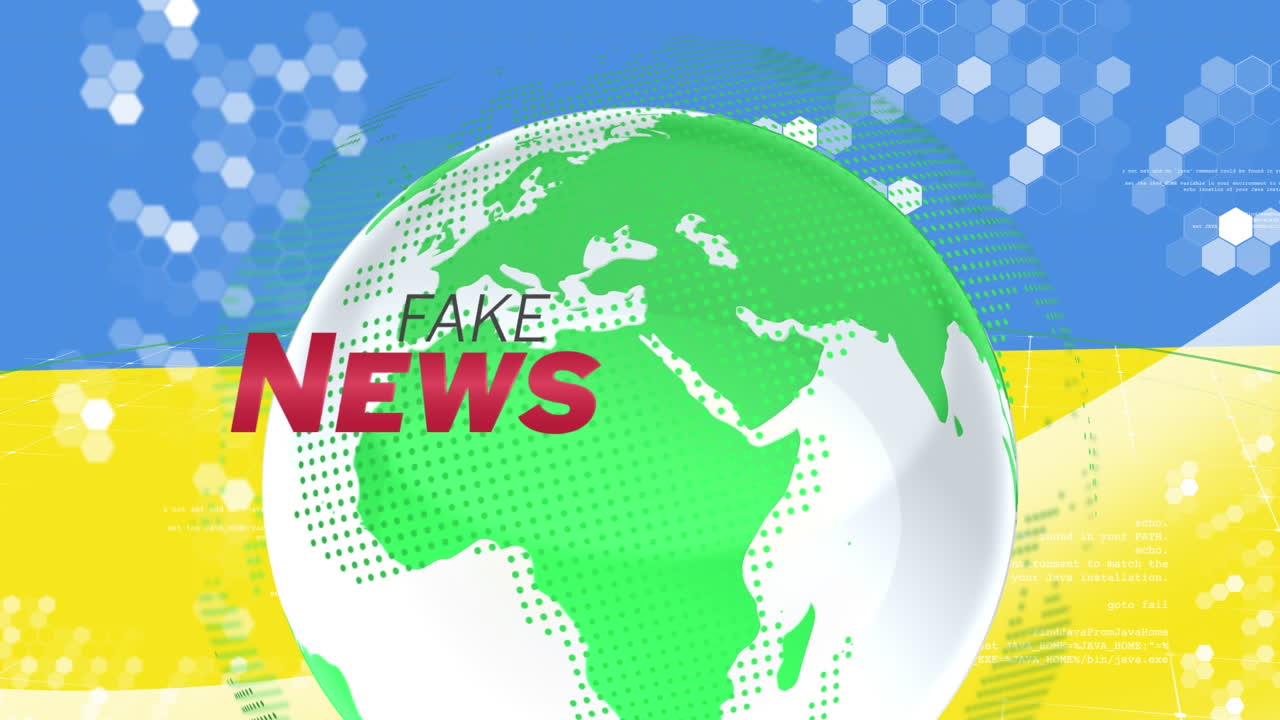 우크라이나의  ⁇ 발에 대한 글로브의 애니메이션과 가짜 뉴스