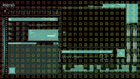 animation of rows of pattern spinning over data processing