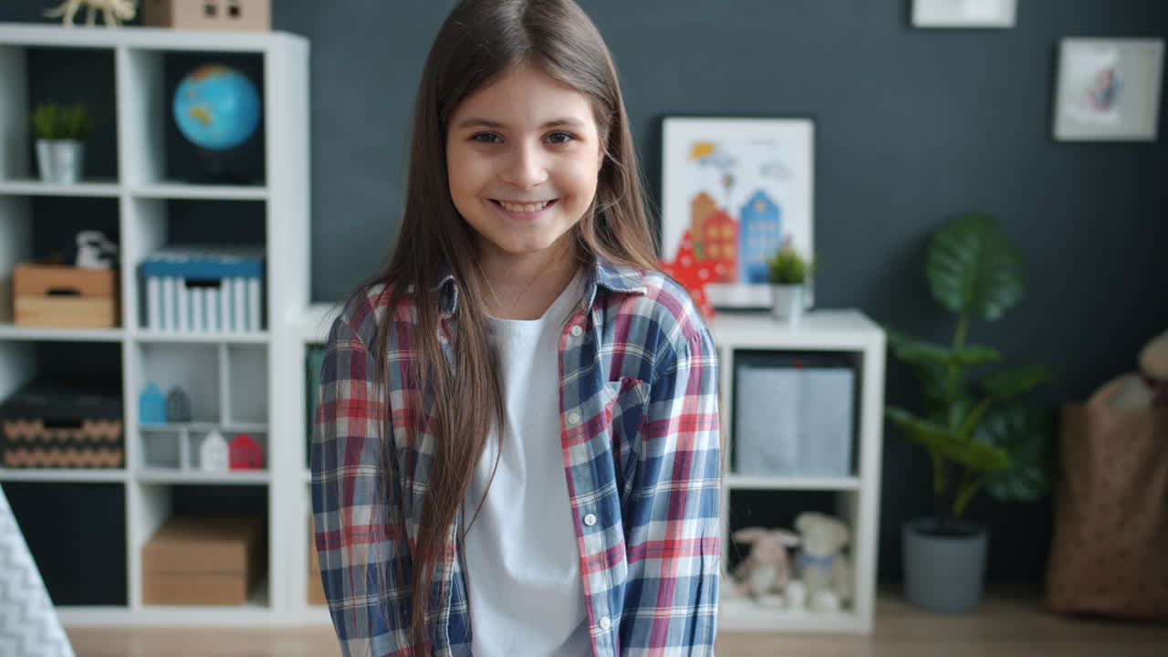 Smiling Girl in a Room