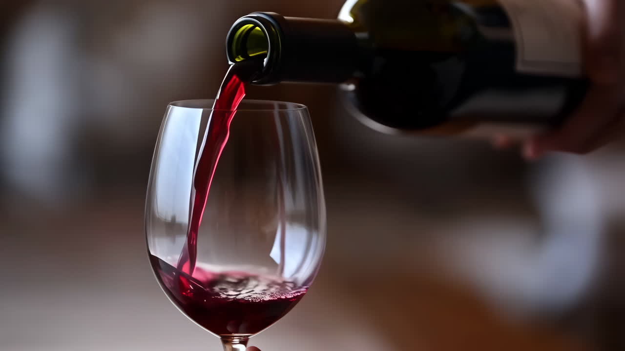 은 와인이 유리잔에 여지고 있다