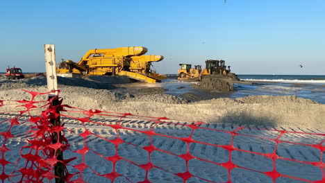 construction danger zone fencing protection, beach sand replenishment