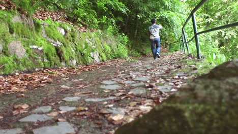 man walking at park