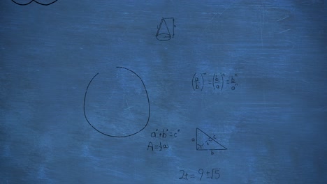 mathematical equations on chalkboard