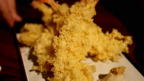 delicious tempura being served on a plate